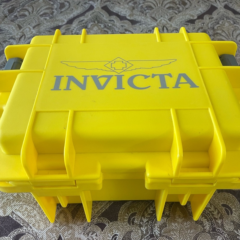 Invicta 3 Slot Watch Case (Yellow) Hard Impact Box